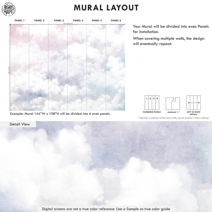 Heavenly  Sunset Clouds Mural