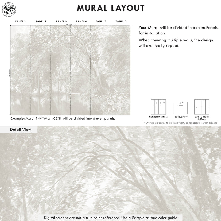 Light Wildwood Reverie Wallpaper Mural