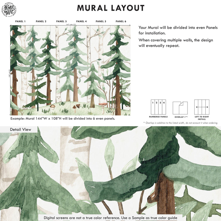 Woodland Watercolor Mural