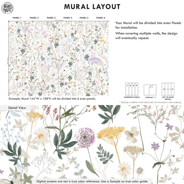 Mural de flores silvestres de Ágata 