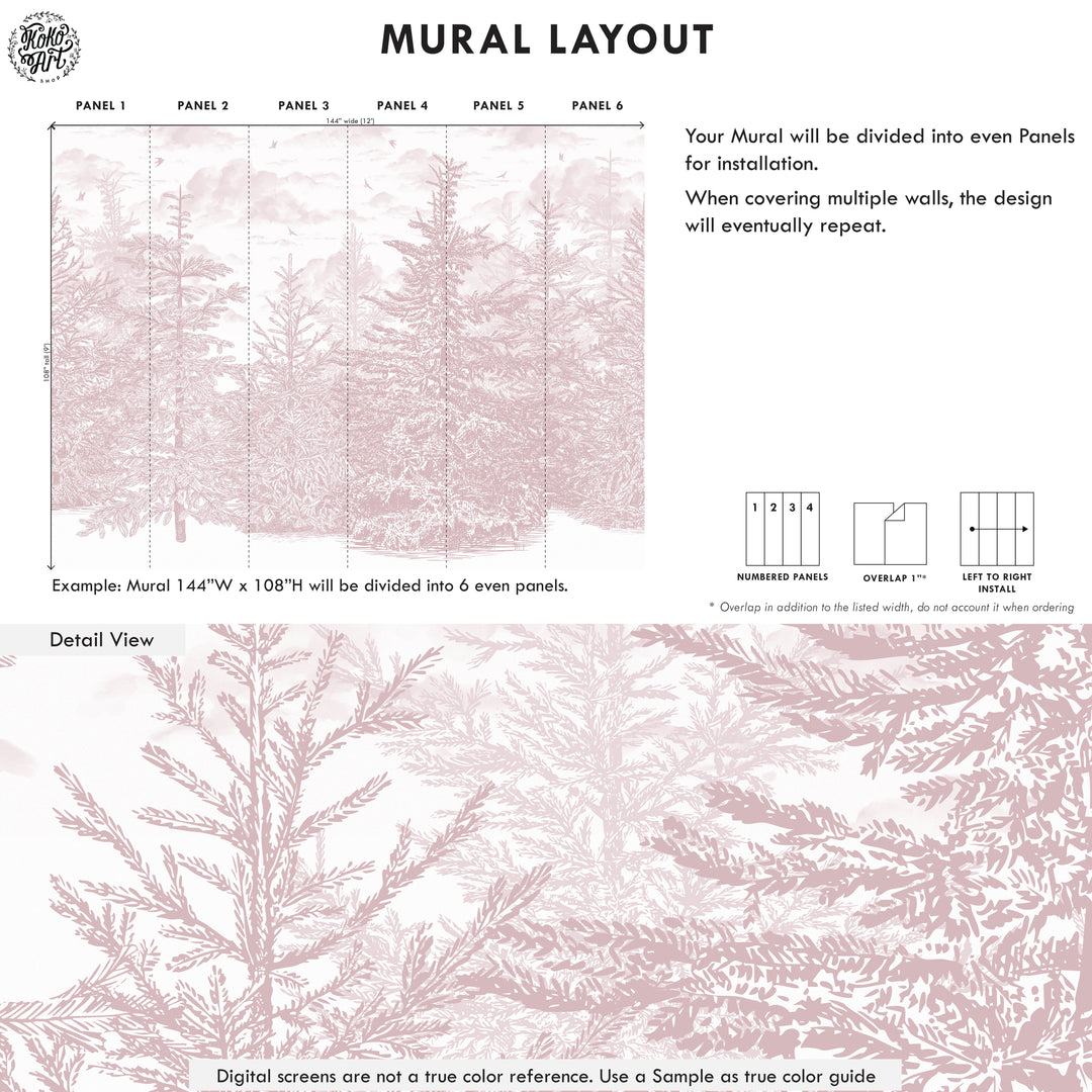 Blush Silent Canopy Mural