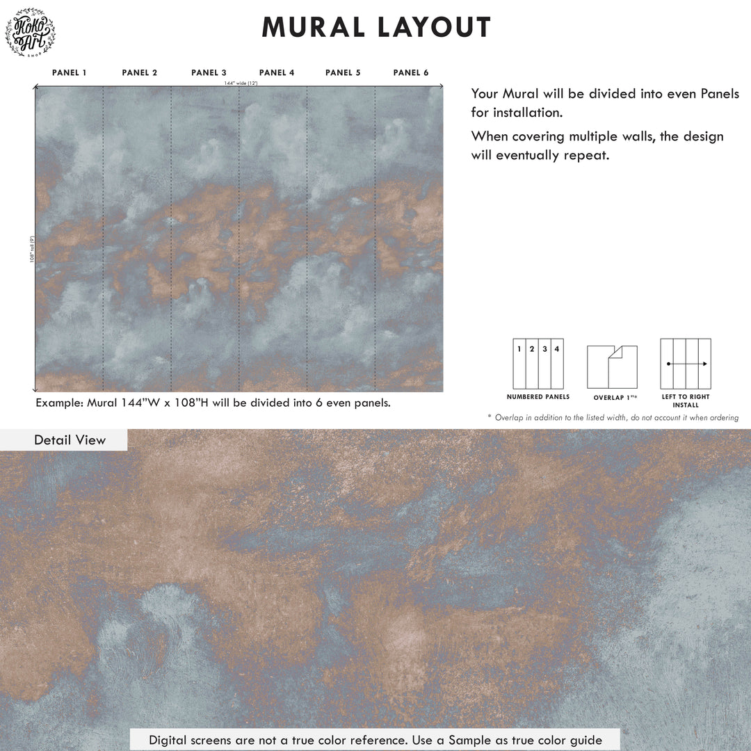 Minimal Ombre Clouds in Dusk Wallpaper Mural