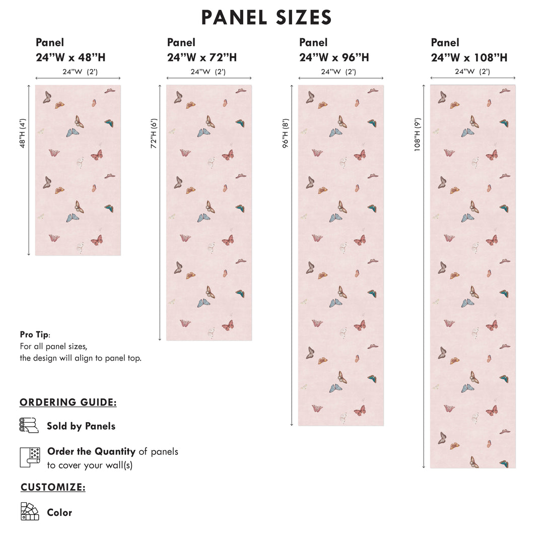 Vintage Butterfly Wallpaper - Pink