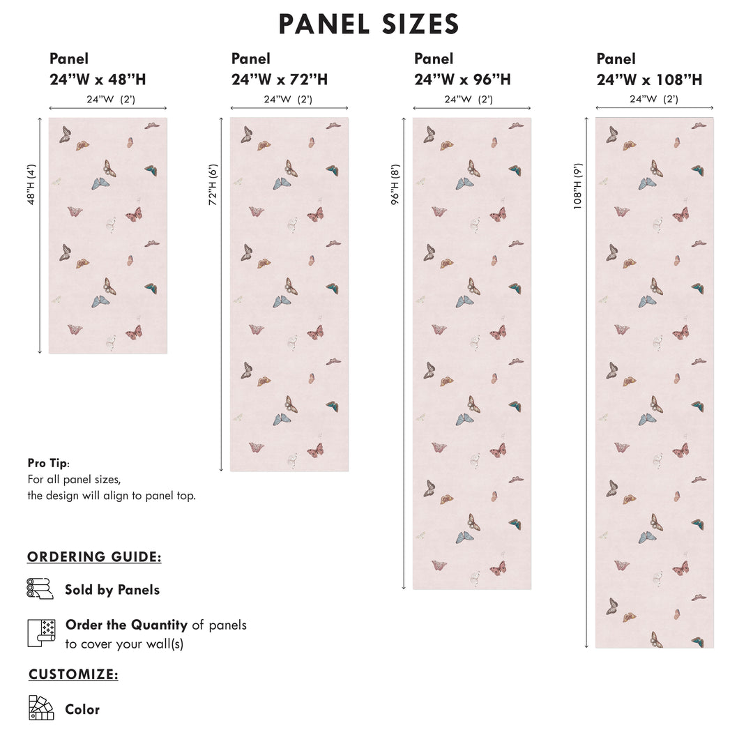 Vintage Butterfly Wallpaper - Pink