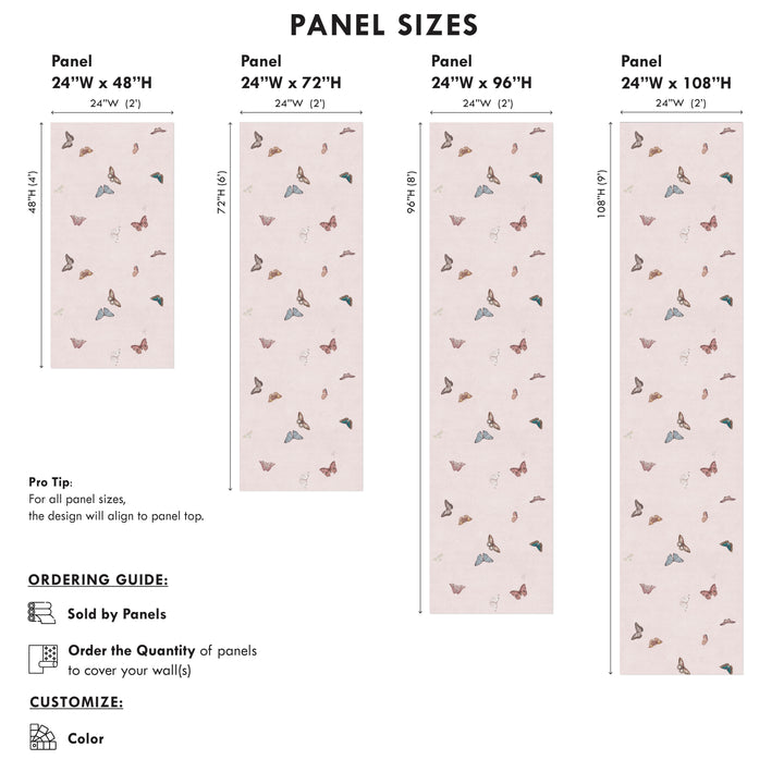 Vintage Butterfly Wallpaper - Pink