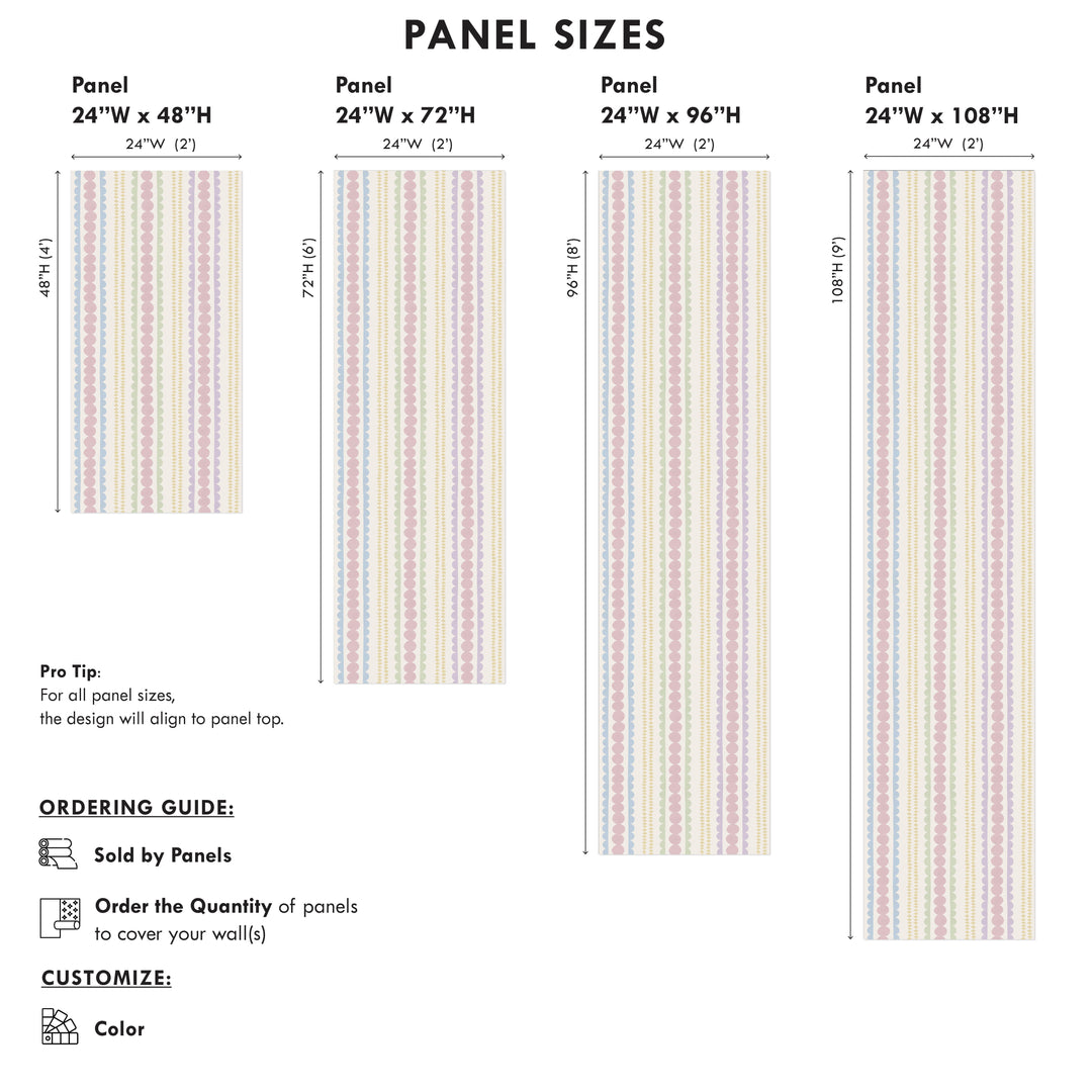 Halston Pebble Column Wallpaper in Sweet Baby Colors