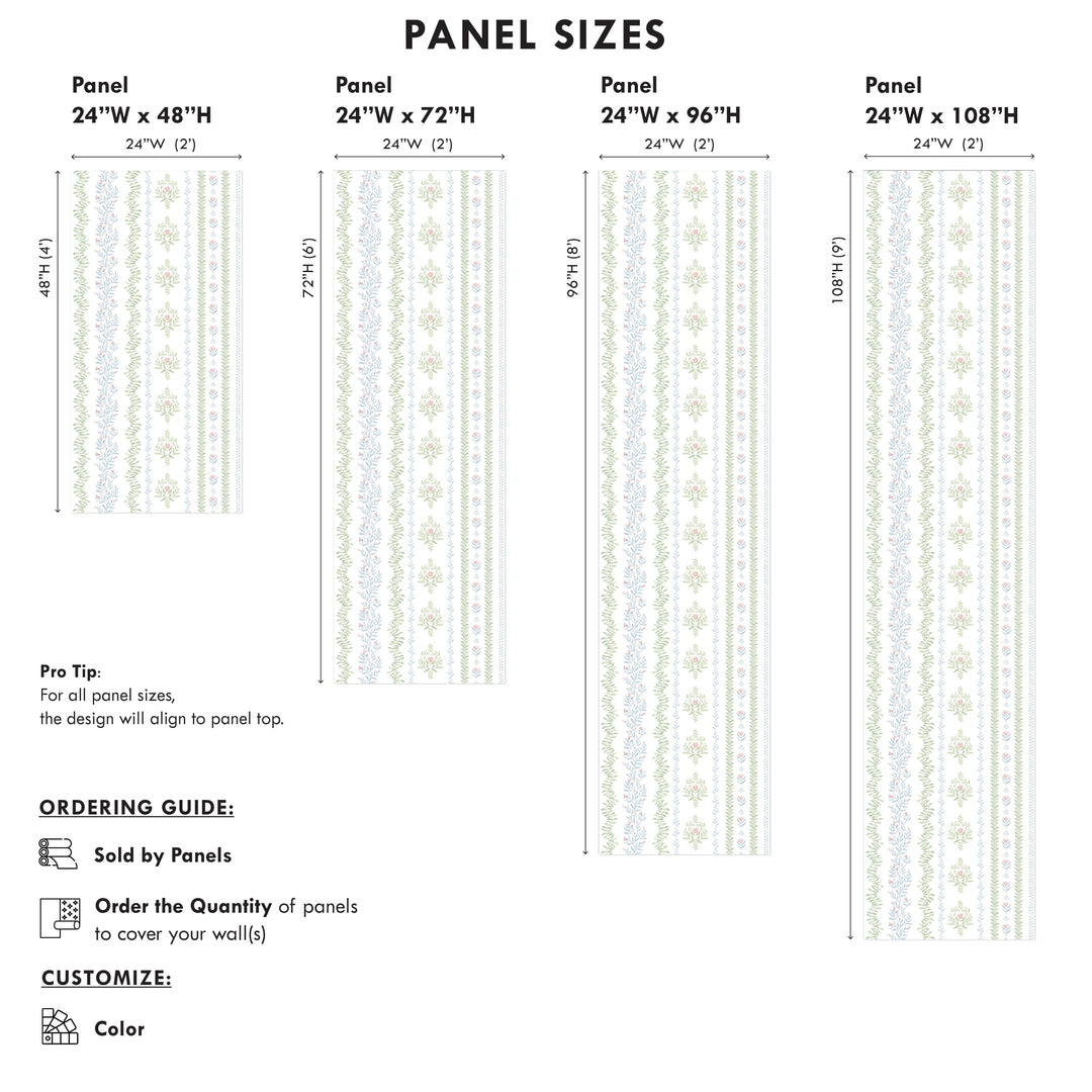 Bloom Rhythm Stripe Wallpaper