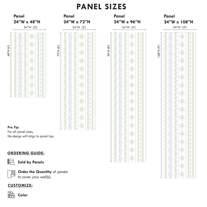 Bloom Rhythm Stripe Wallpaper