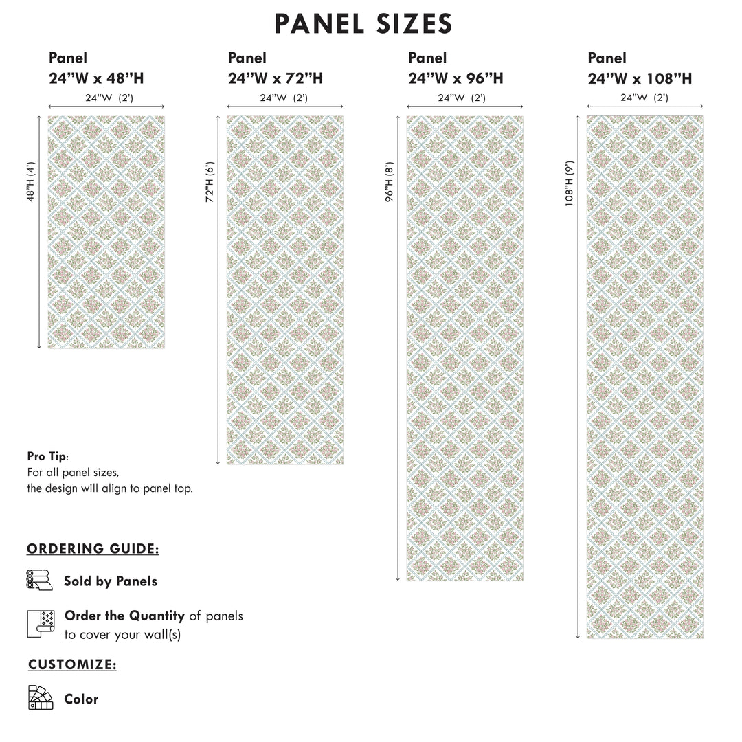 Rose Trellis Cottage Botanical Wallpaper