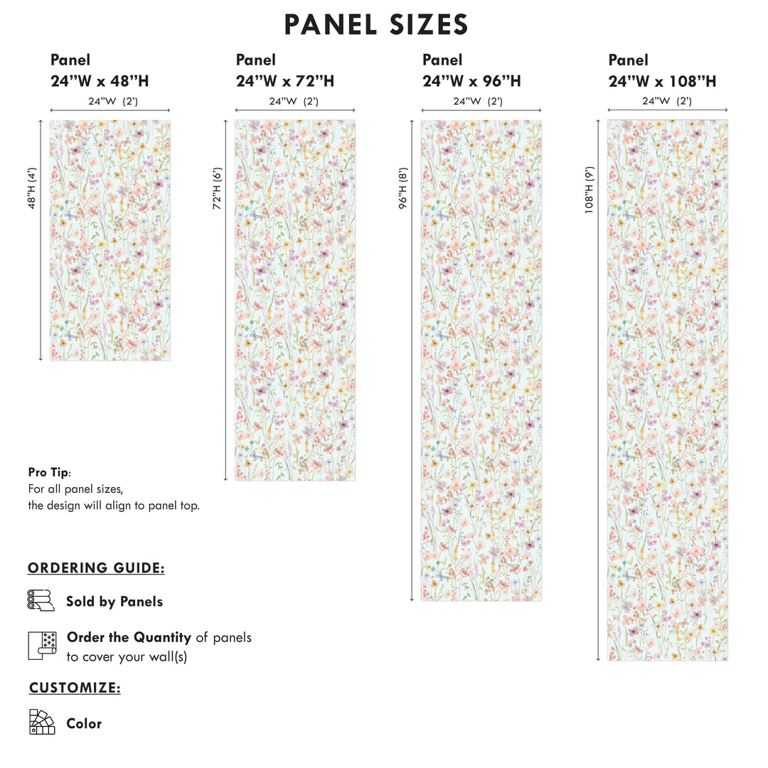 Wildflower Daydream Wallpaper Soft Blue