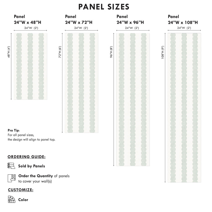 Pebble Column Stripe Wallpaper in Sage and Off White