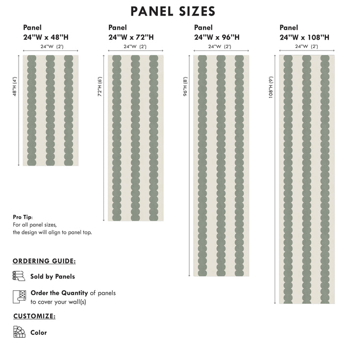 Pebble Column Stripe Wallpaper in Tate Olive and Light Cream