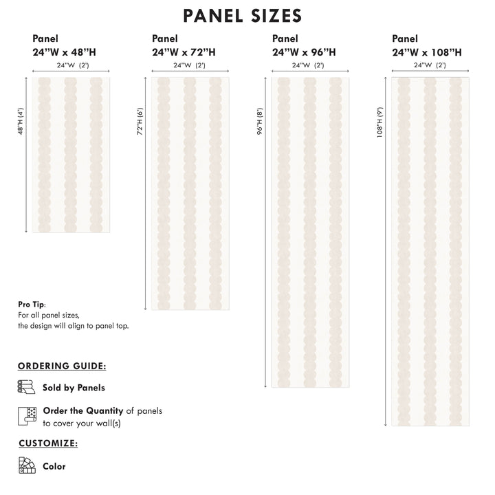 Pebble Column Stripe Wallpaper in Light Beige and Off White