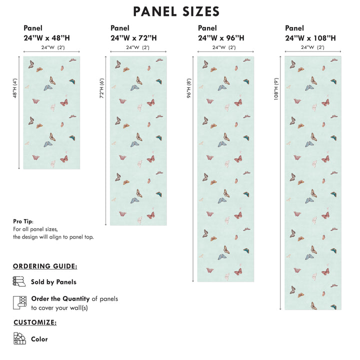 Vintage Butterfly Wallpaper - Mint