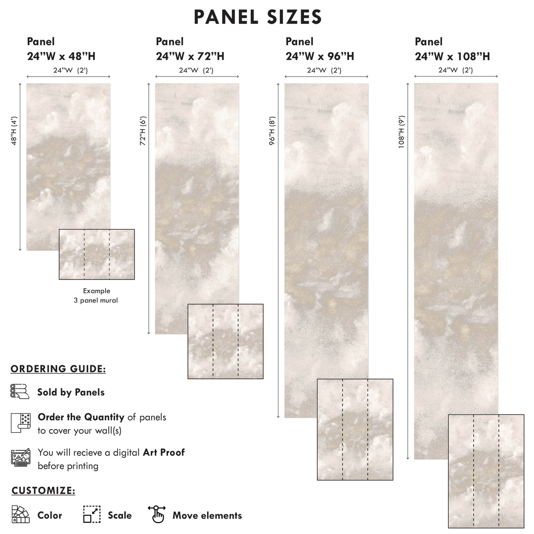 Minimal Ombre Clouds in Nude Wallpaper Mural