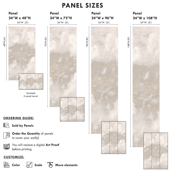 Minimal Ombre Clouds in Nude Wallpaper Mural