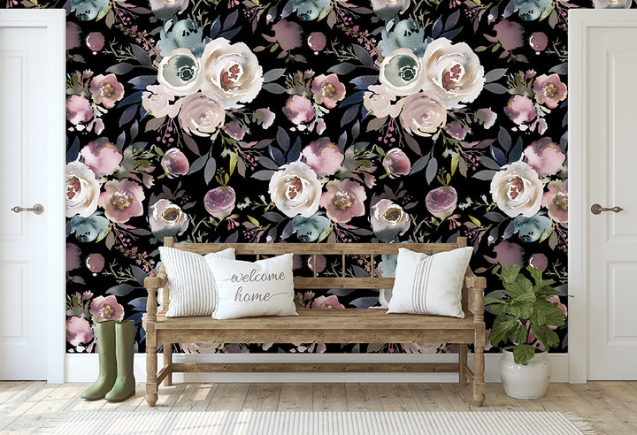 Adeline Dark Bouquet Mural