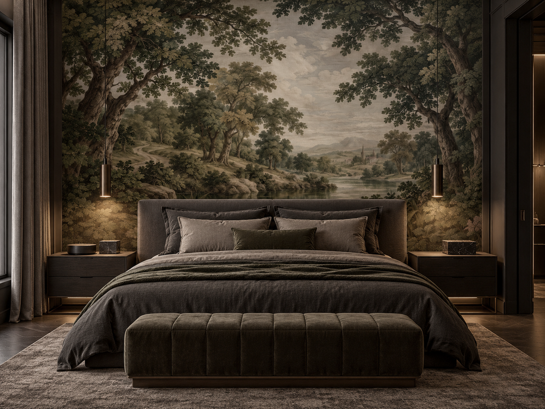 The Enchanted Vale, Vintage European Landscape Wallpaper Mural