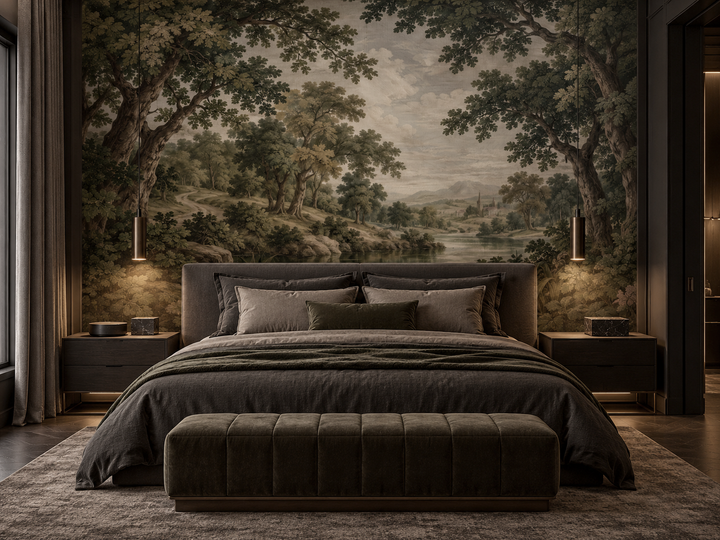 The Enchanted Vale, Vintage European Landscape Wallpaper Mural