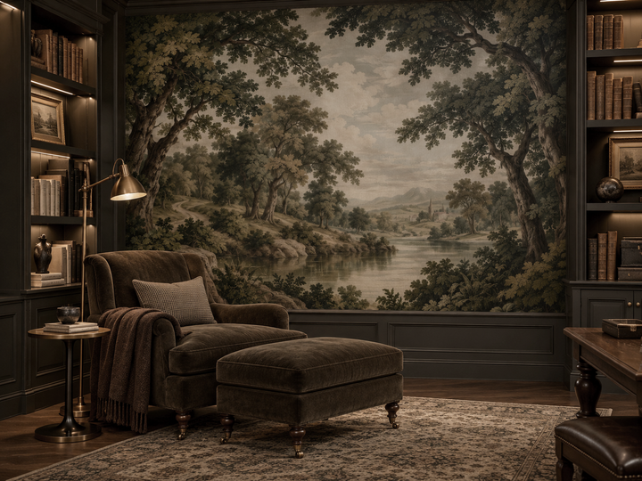 The Enchanted Vale, Vintage European Landscape Wallpaper Mural
