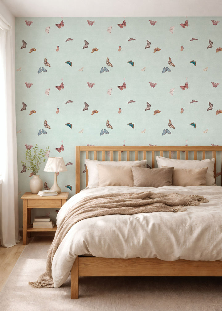 Vintage Butterfly Wallpaper - Mint