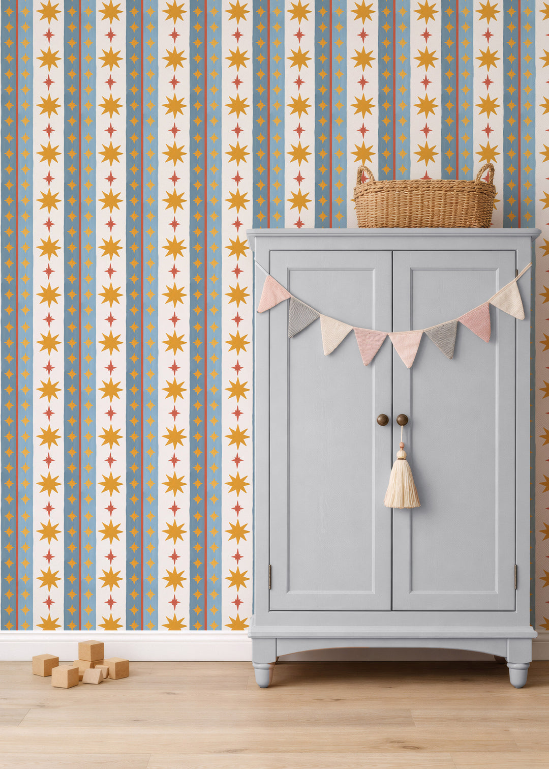 Vintage Starburst Stripe Parade Wallpaper