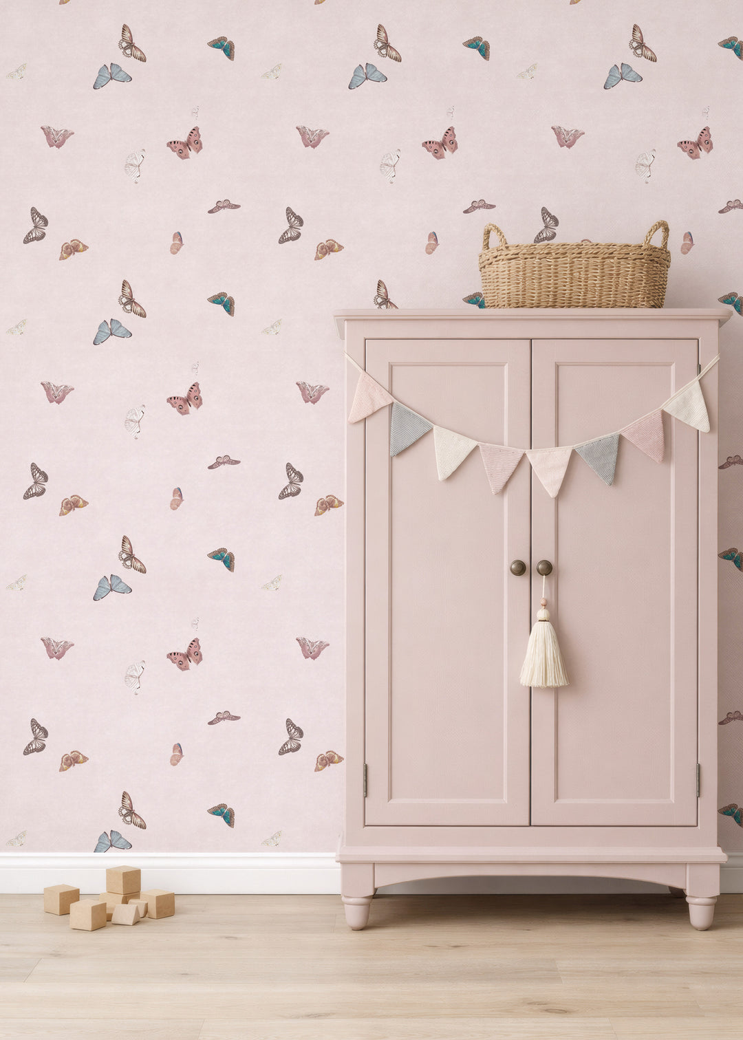 Vintage Butterfly Wallpaper - Pink