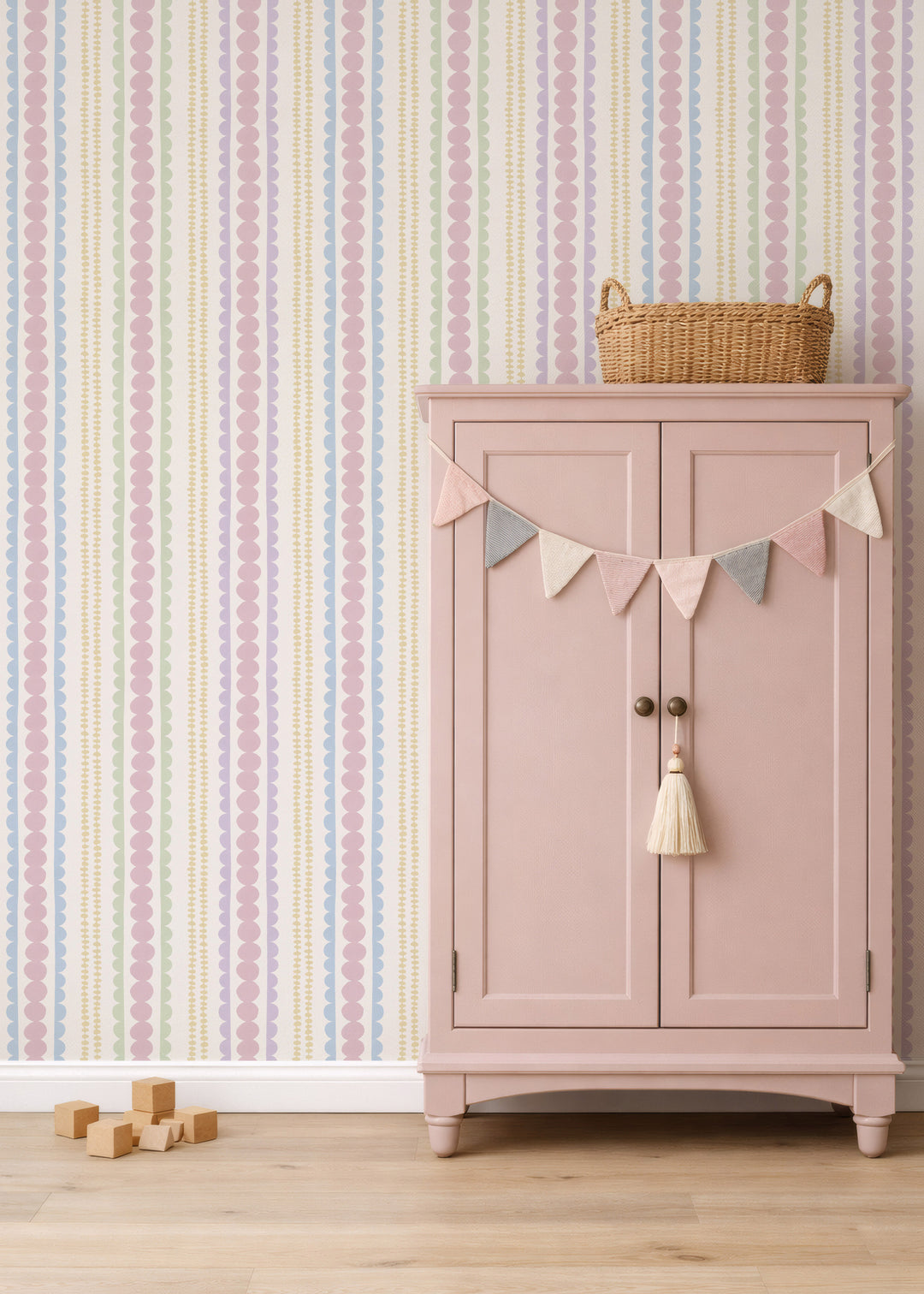 Halston Pebble Column Wallpaper in Sweet Baby Colors