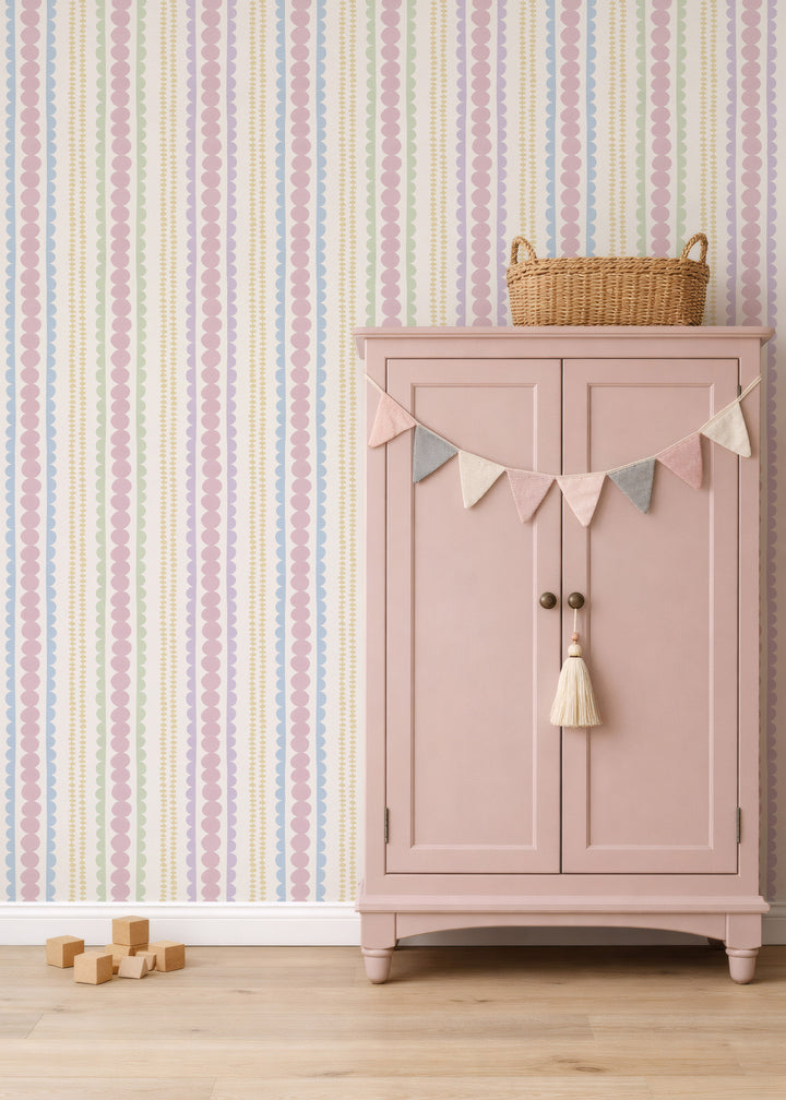 Halston Pebble Column Wallpaper in Sweet Baby Colors