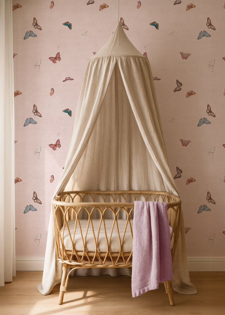 Vintage Butterfly Wallpaper - Pink