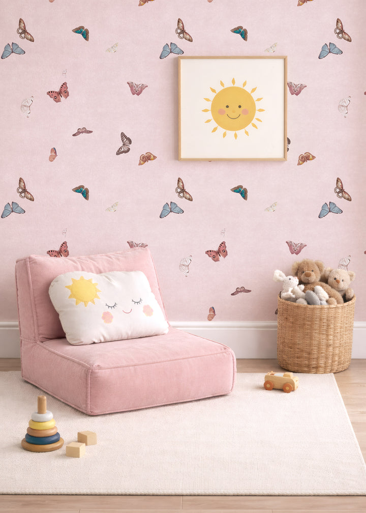 Vintage Butterfly Wallpaper - Pink