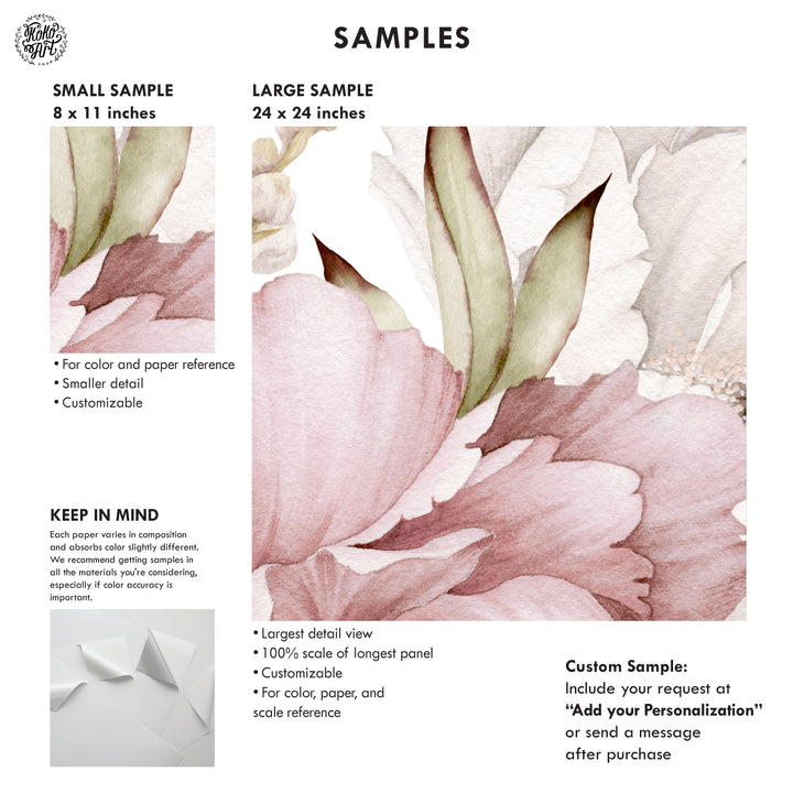 Sweet Pinky Peony Bouquet Mural