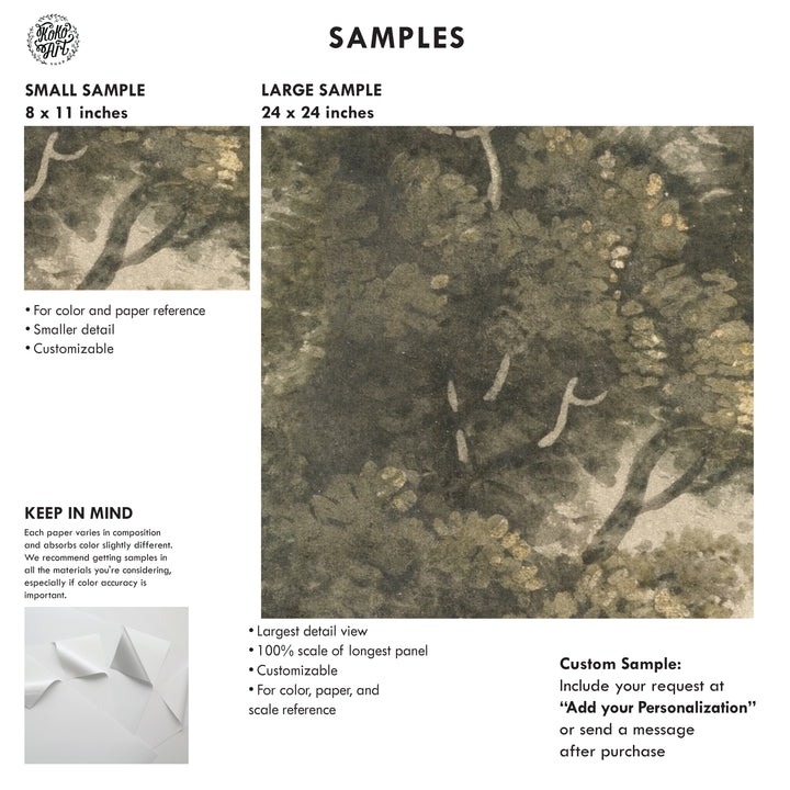 Dark Antique Woodland Trail Mural