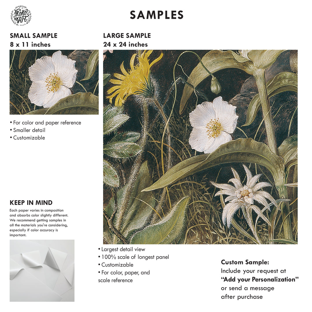 Dark Floral Vintage Mural