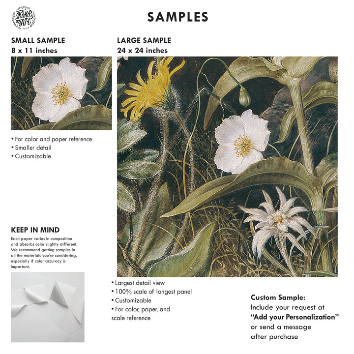 Dark Floral Vintage Mural