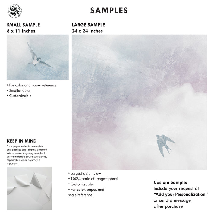 Antique Sunset Sky With Swallows