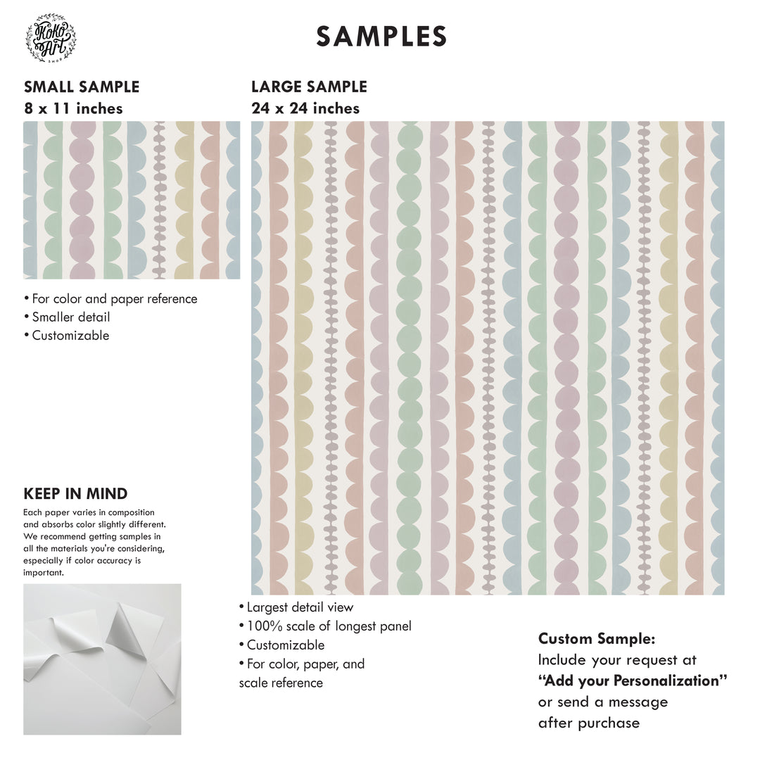 Pebble Ribbon Stripe Wallpaper