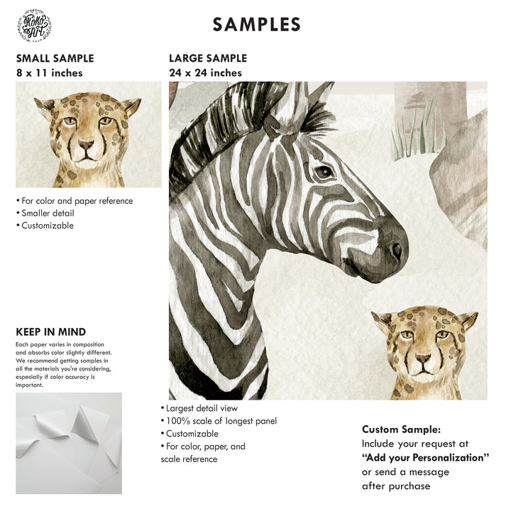 Neutral Safari Storybook Wallpaper Mural