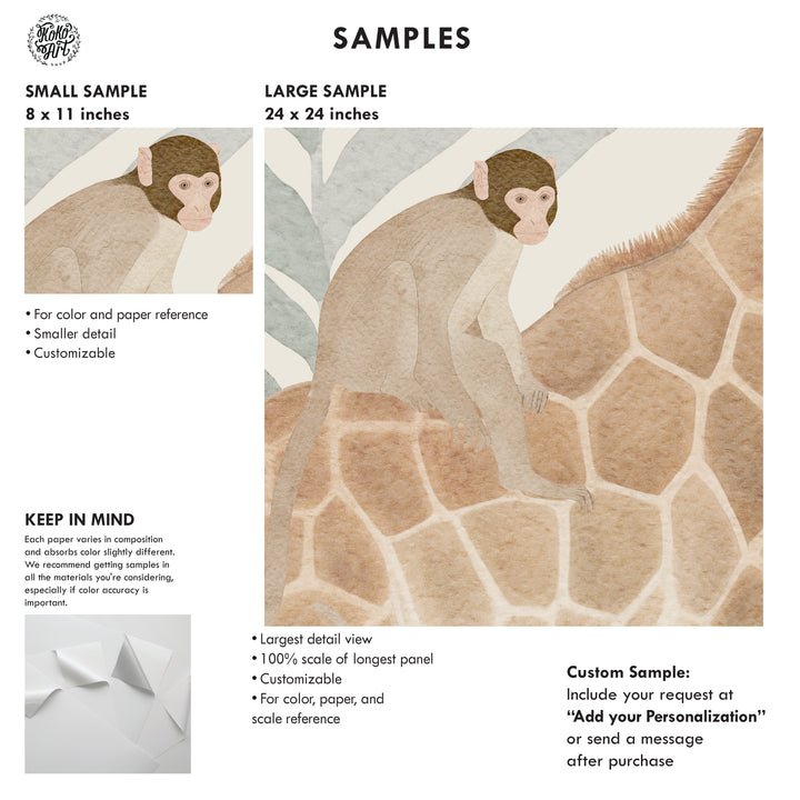 Safari in Neutral Tones Wallpaper Mural