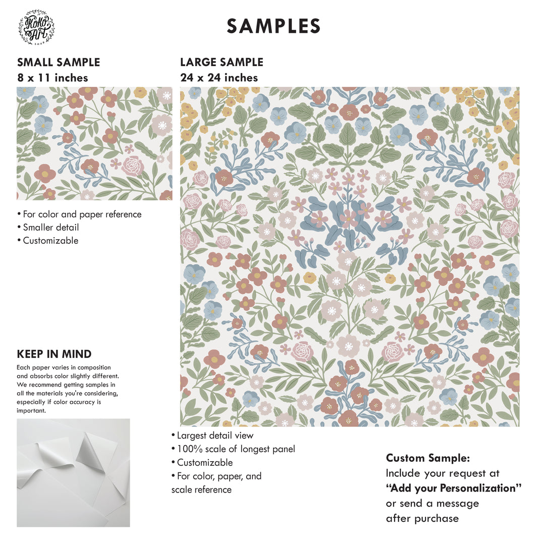 Countryside Dainty Garden Wallpaper