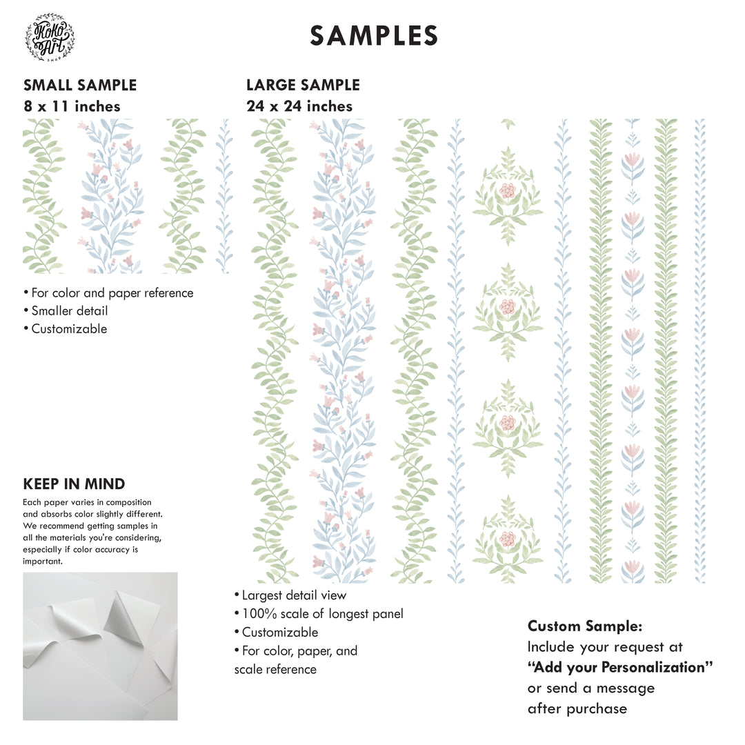 Bloom Rhythm Stripe Wallpaper