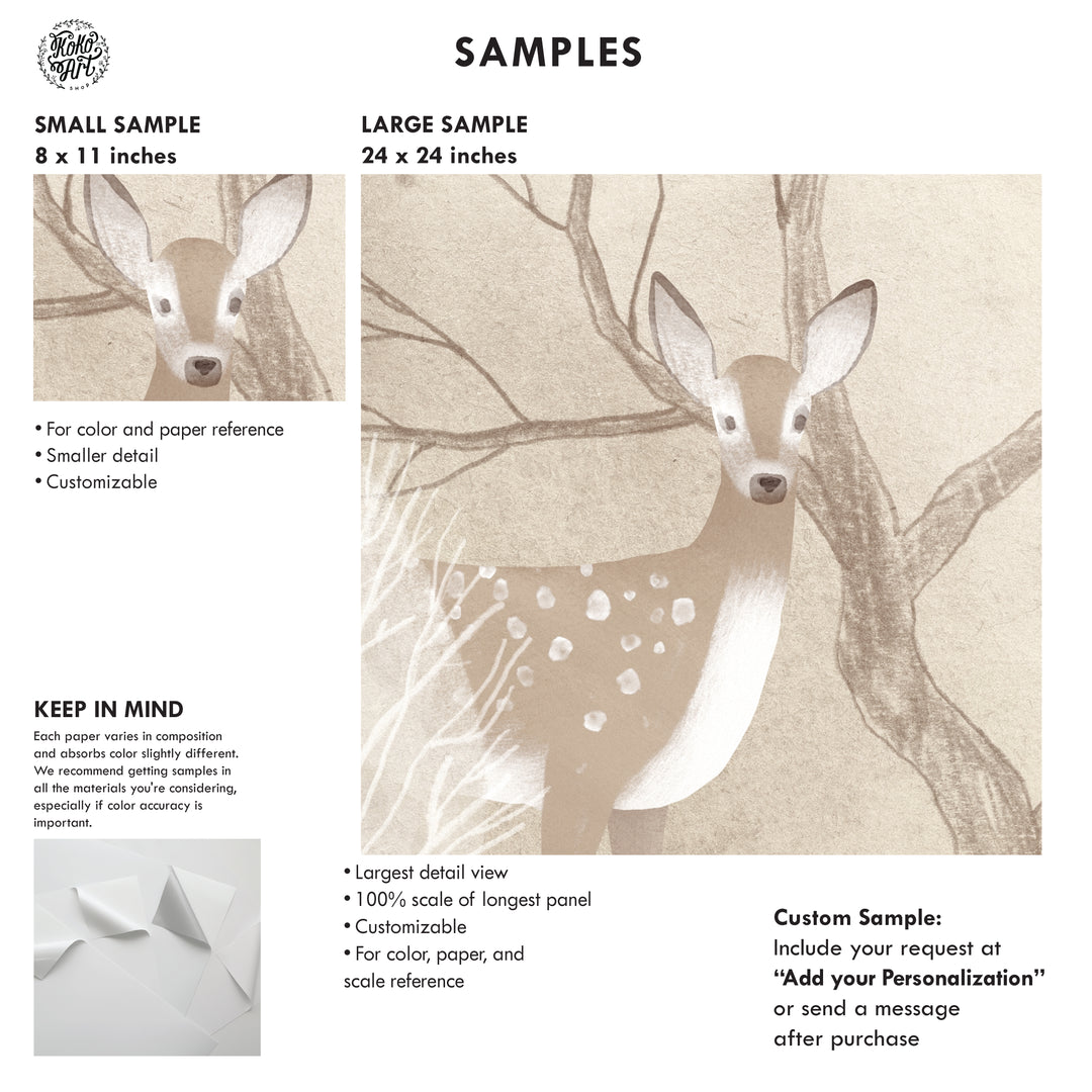 Neutral Scandinavian Forest Wallpaper Mural