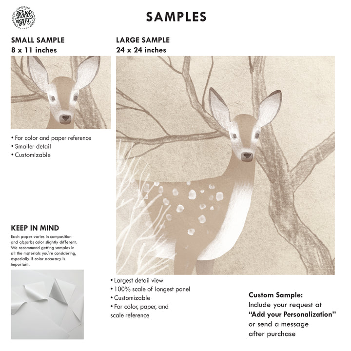 Neutral Scandinavian Forest Wallpaper Mural