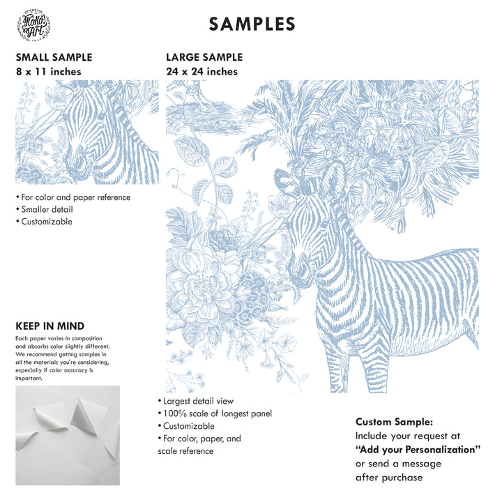 Floral Safari Mural with Air Balloons