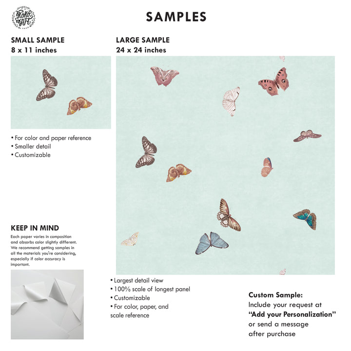 Vintage Butterfly Wallpaper - Mint