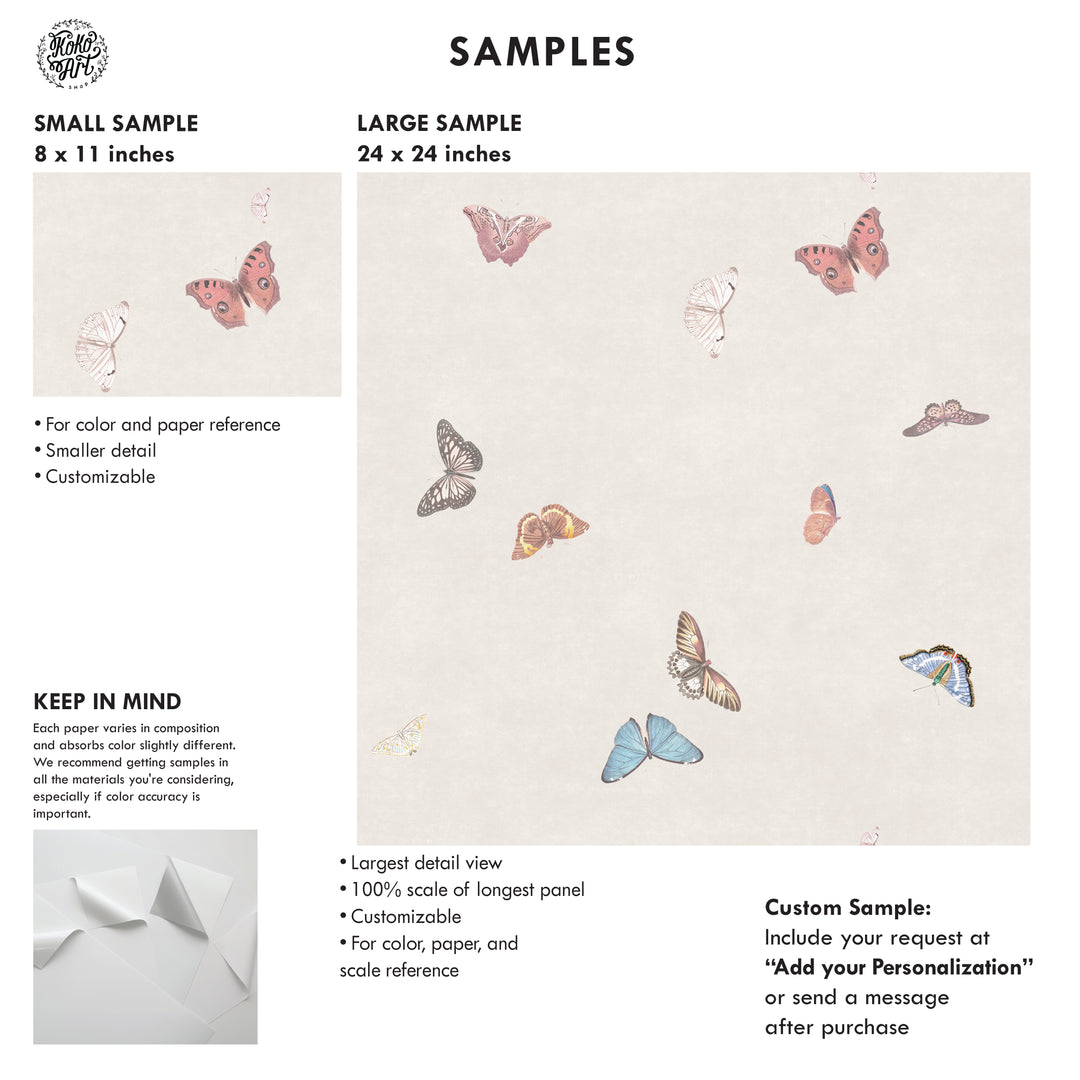 Vintage Butterfly Wallpaper - Neutral