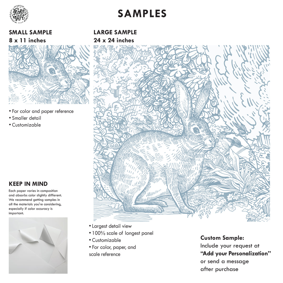 Timeless Forest Wallpaper Mural - Color Blue