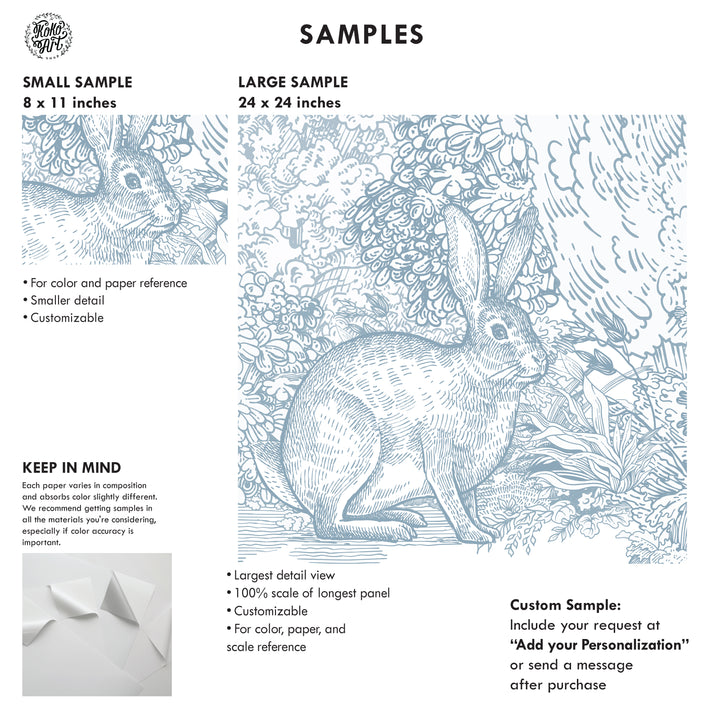 Timeless Forest Wallpaper Mural - Color Blue