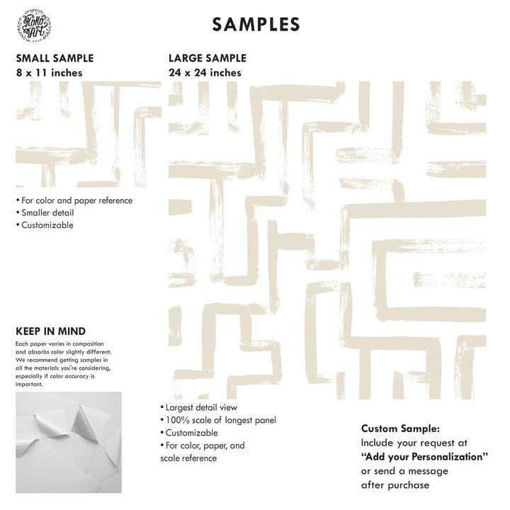 Papel Pintado Laberinto Neutral Avellana