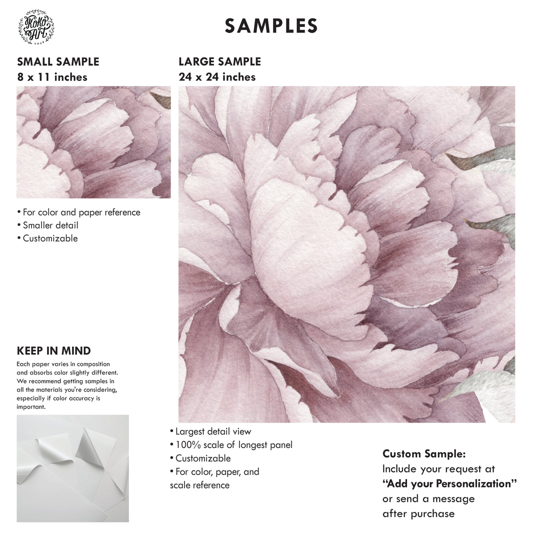 Muted Watercolor Peony Bouquet